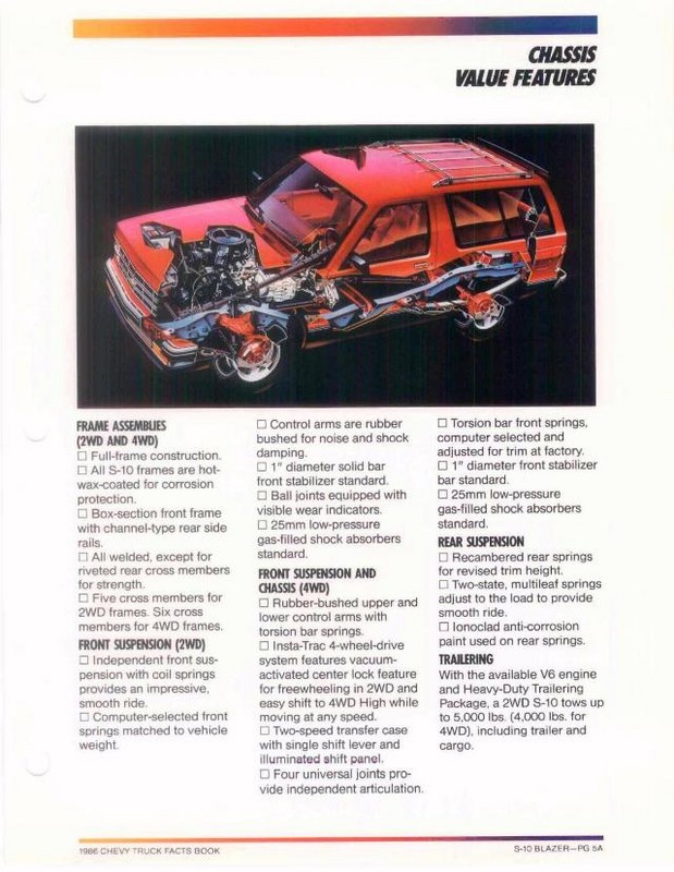 1986 Chevrolet Truck Facts Brochure Page 81